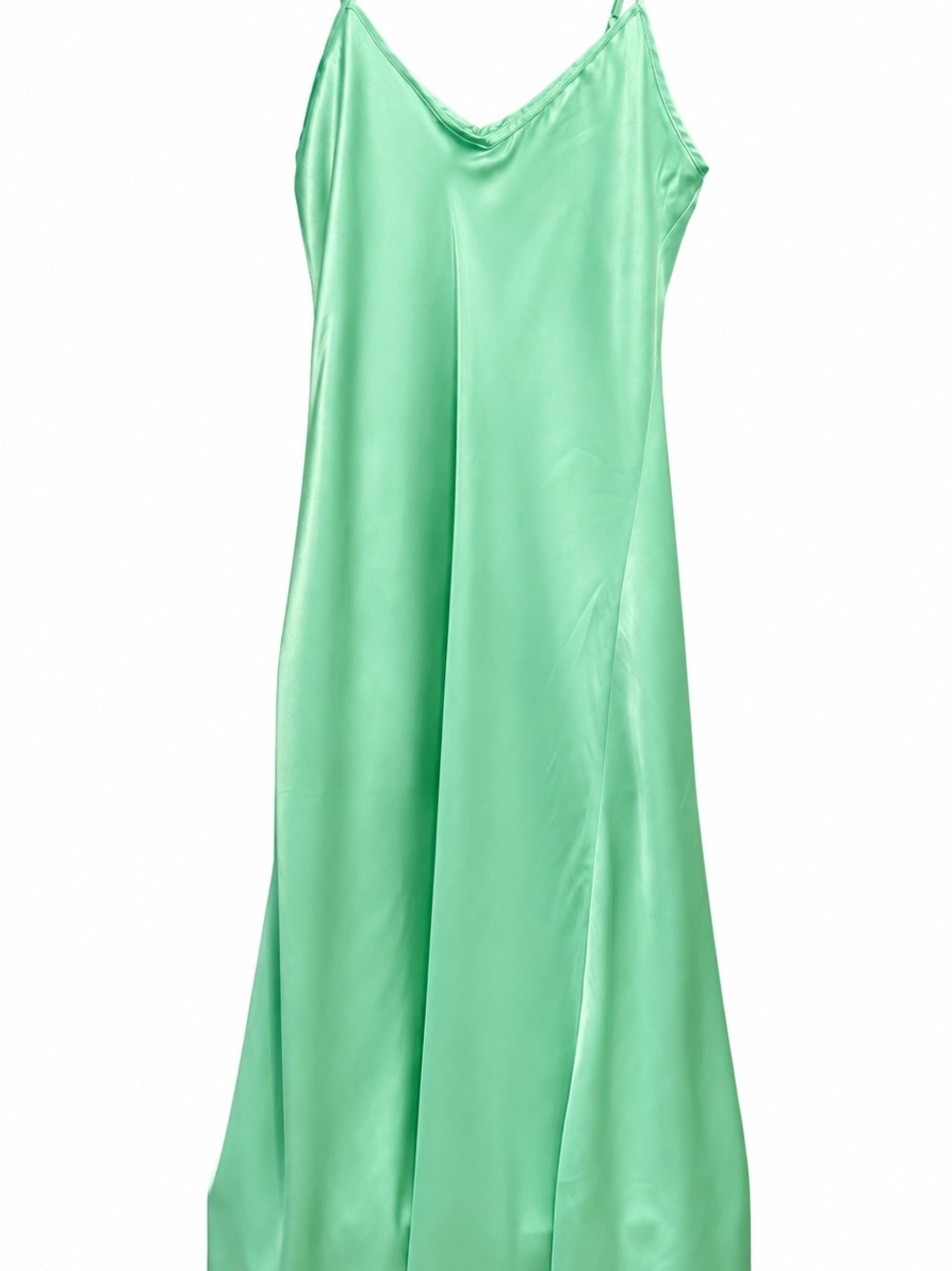 Girls Satin Slip Dress in Mint Green